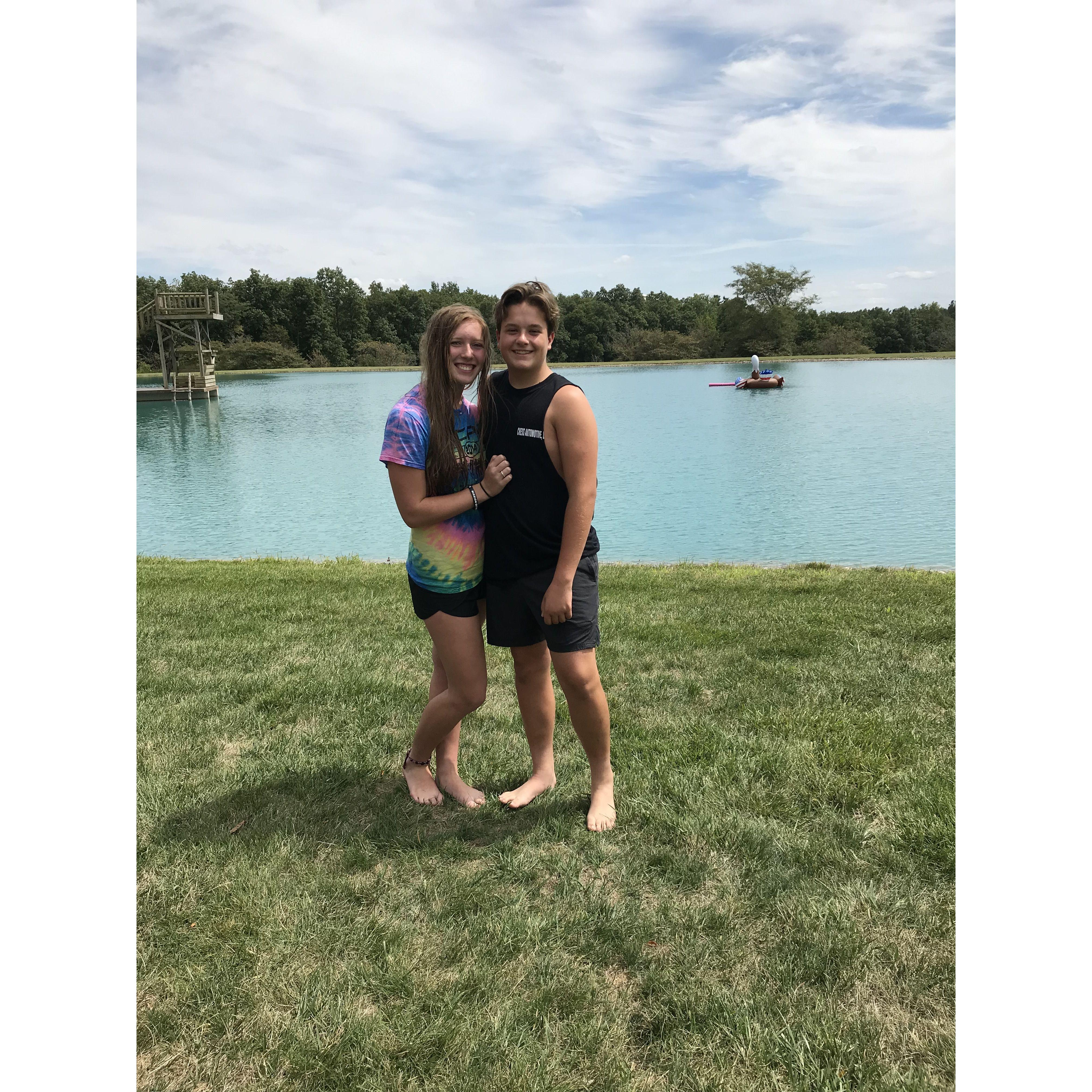 This was the couple after a few months of dating, they were baptized on the same day!