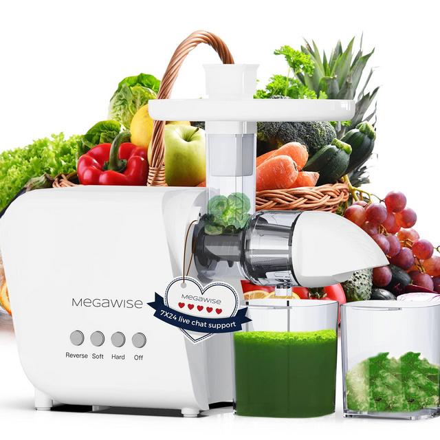 MegaWise Pro Slow Masticating Juicer 95% Juice Yield 2 Speed Modes 9 Segment Spiral Cold Press Extractor Machine for Vegetables, Fruits, and nuts | Better Nutrition Tastes Better