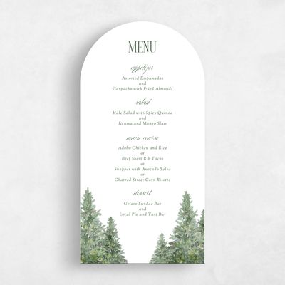 White Arch Wedding Menu - Balsam