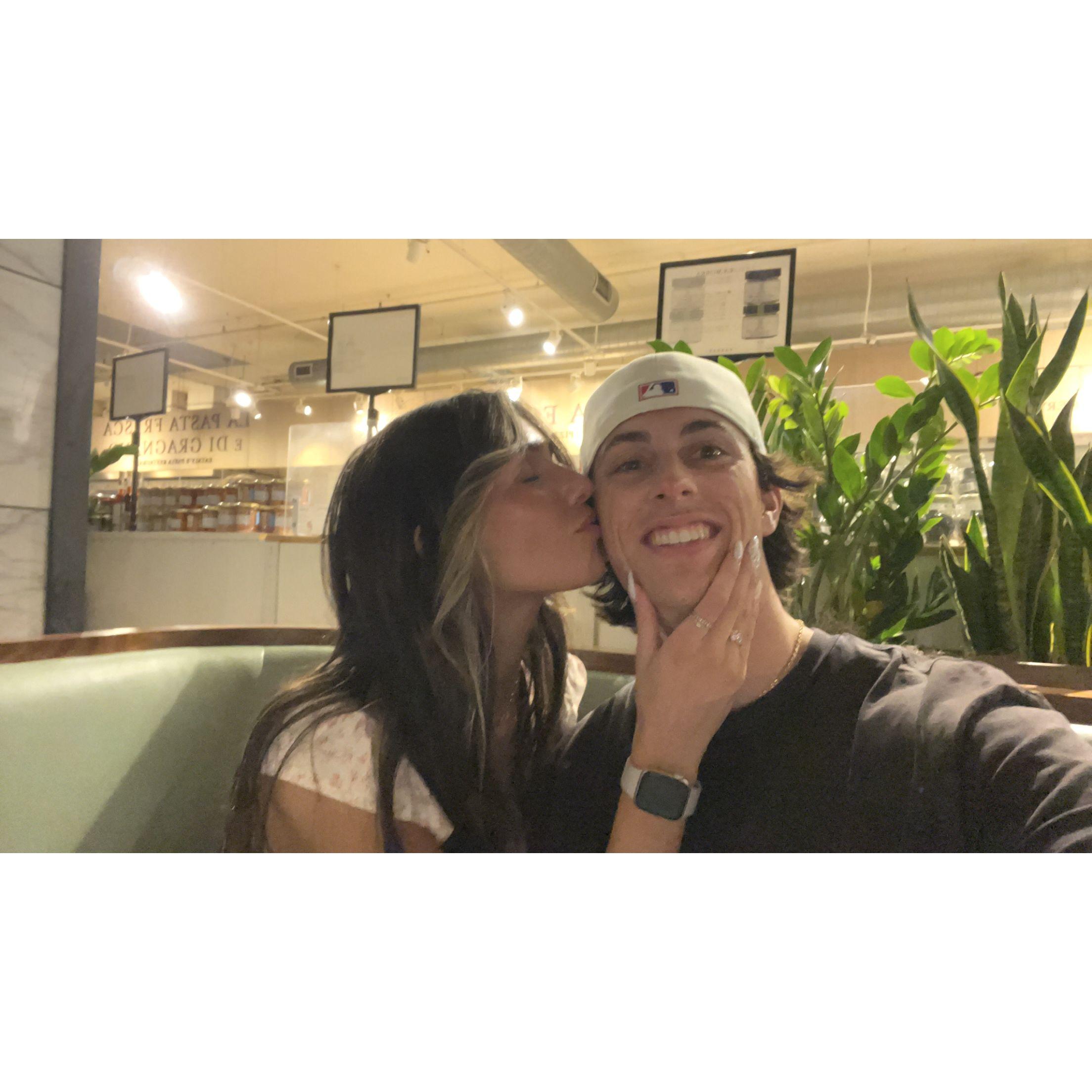 First dinner together engaged