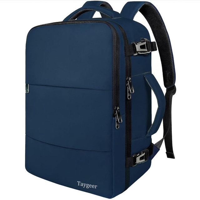Taygeer Carry On Backpack, 35L Travel Backpack for Women Airline Approved, Laptop Bag with USB Charging Port & Shoe Pouch, Personal Item Mochila for College Business Trip Weekender, Dark Blue