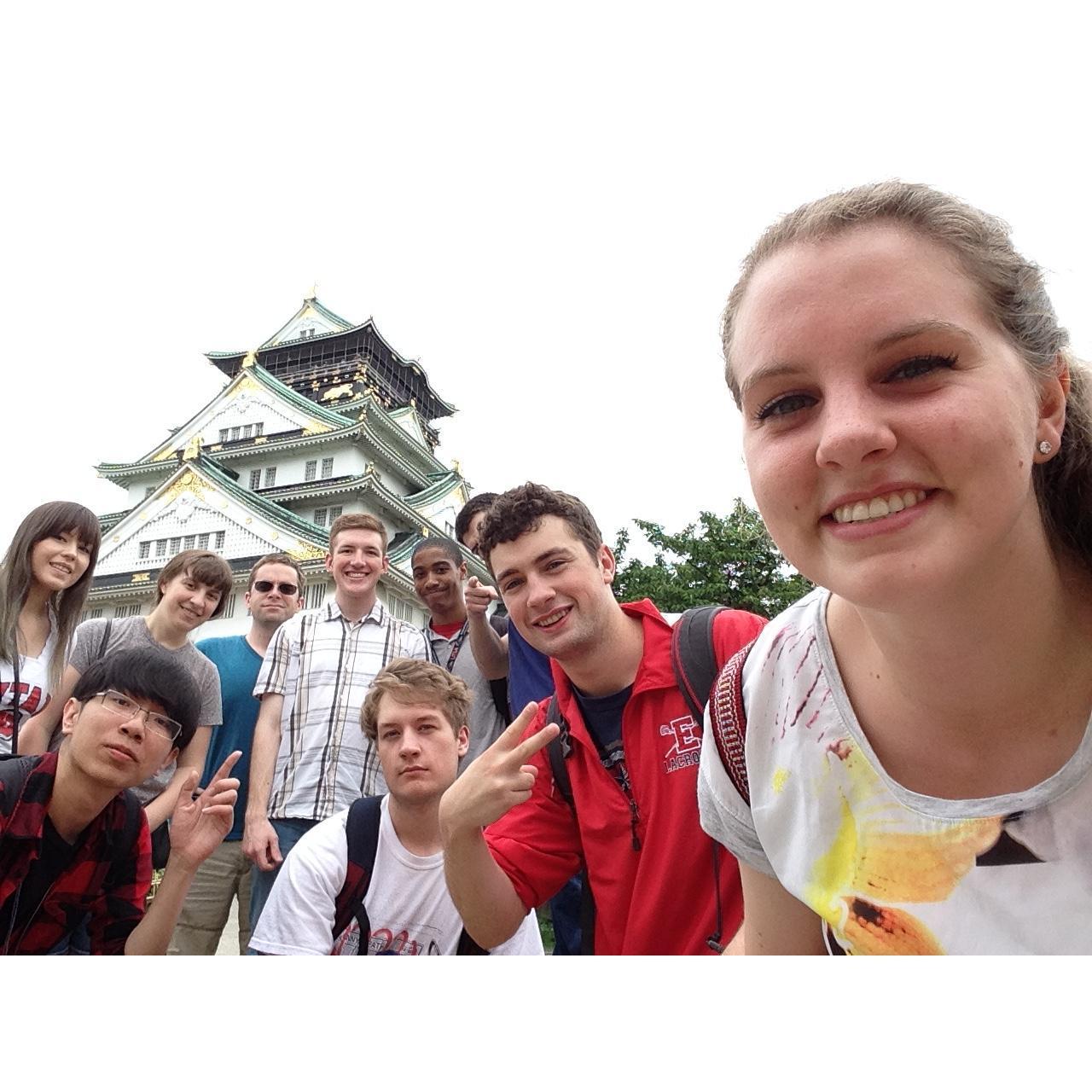 Ethan's head is being covered (he's the one pointing), but this was the first photo our study abroad group took during the first week of our trip.