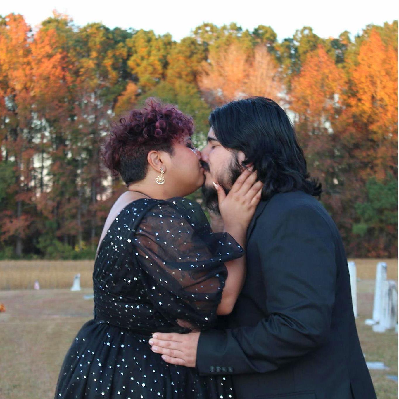 Sealing the "yes" with a kiss