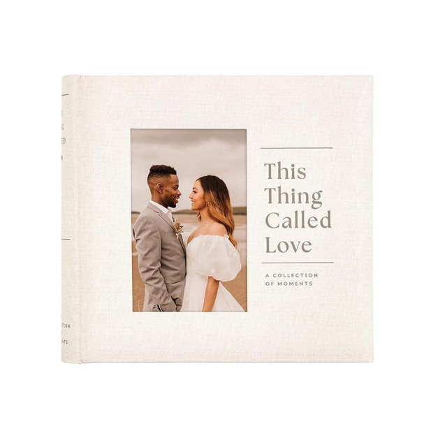 MCS This Thing Called Love Photo Album Holds 200 4x6 Photos with Memo Space, White Linen, Clear Side-Loading Pockets – Scrapbook Style Keepsake for Weddings, Anniversaries & More – A Thoughtful Gift