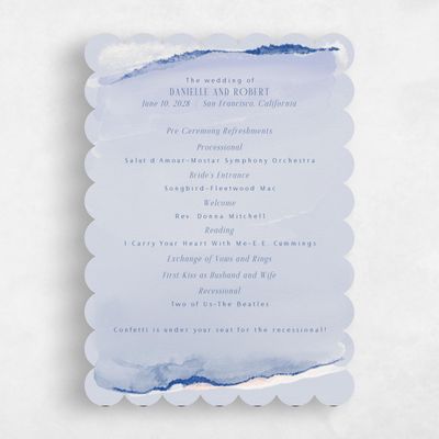 Blue Scalloped Wedding Program - Balla