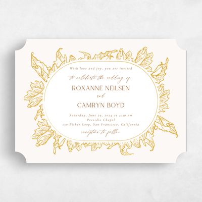 Yellow Ticket Wedding Invitation - Velarde Landscape