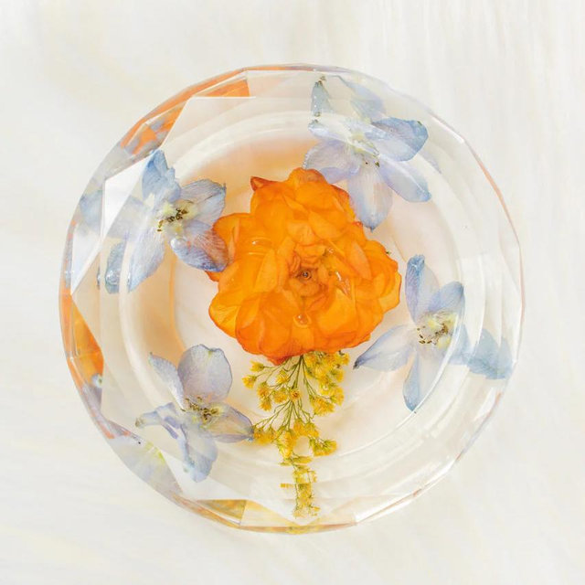 White Poppy Preservation - Resin Jewelry Dish