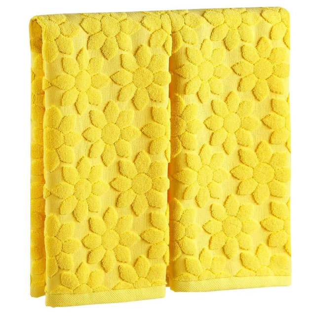 Quera 2 Pack Hand Towels Spring Summer Flower Yellow Sunflower Bathroom Decorative Towels Set for Drying, Cleaning, Cooking, Holiday 13.7'' x 29.5''