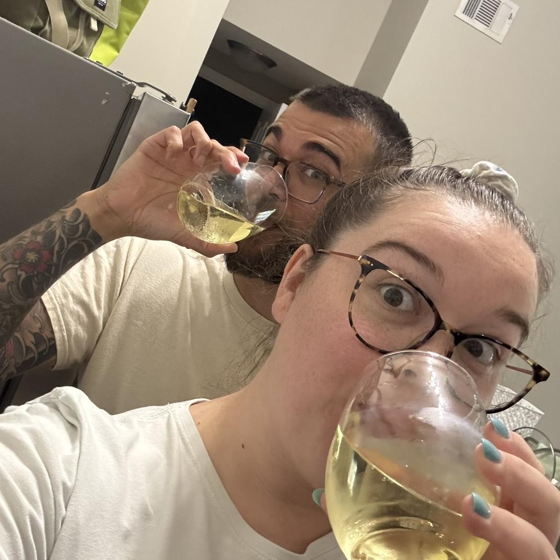 Wine break while packing up our Gainesville apartment to move to South Carolina