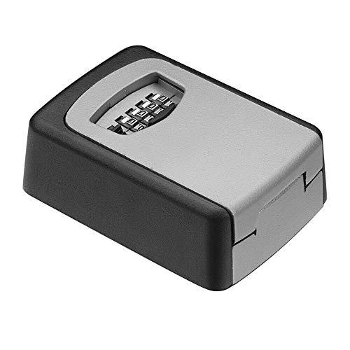Key Lock Box Wall Mount, 4-Digit Combination Key Safe Box for Outside House Key Car Keys, Resettable Code Key Safety Storage Box Weatherproof Indoor Outdoor with Mounting Kit (Sliver)