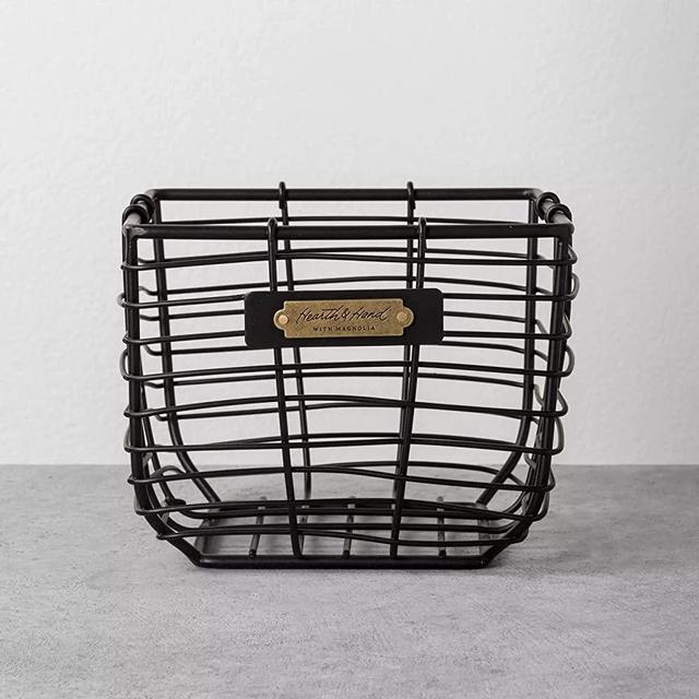 Hearth & Hand with Magnolia Wire Storage Basket Black Small