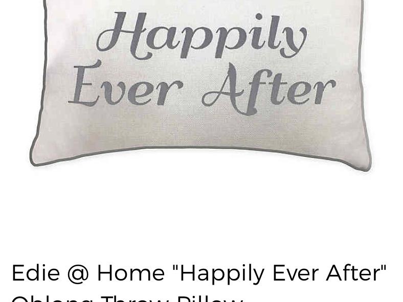 Edie @ Home "Happily Ever After" Oblong Throw Pillow
