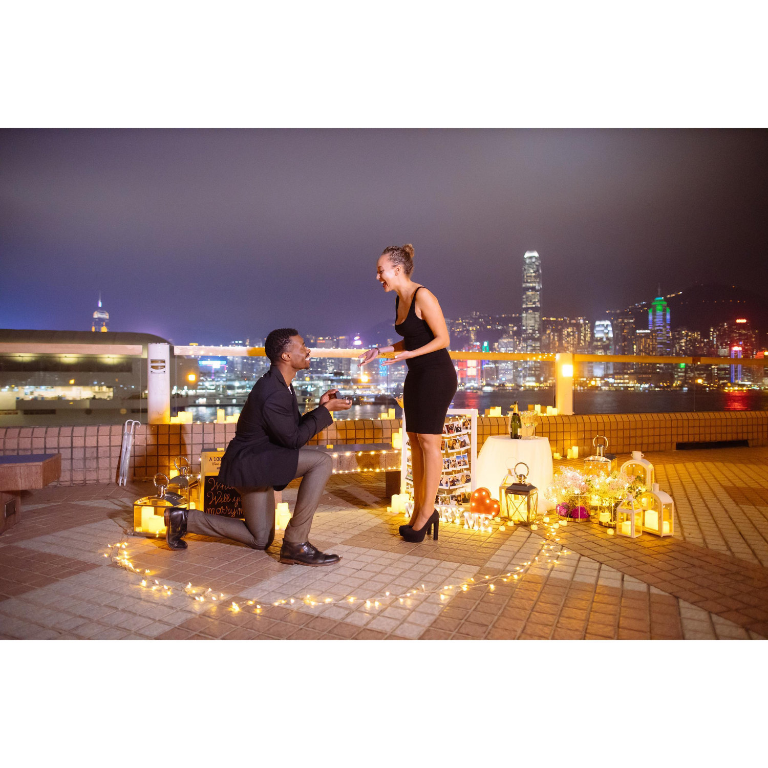 Proposal at Victoria Harbour in Hong Kong.