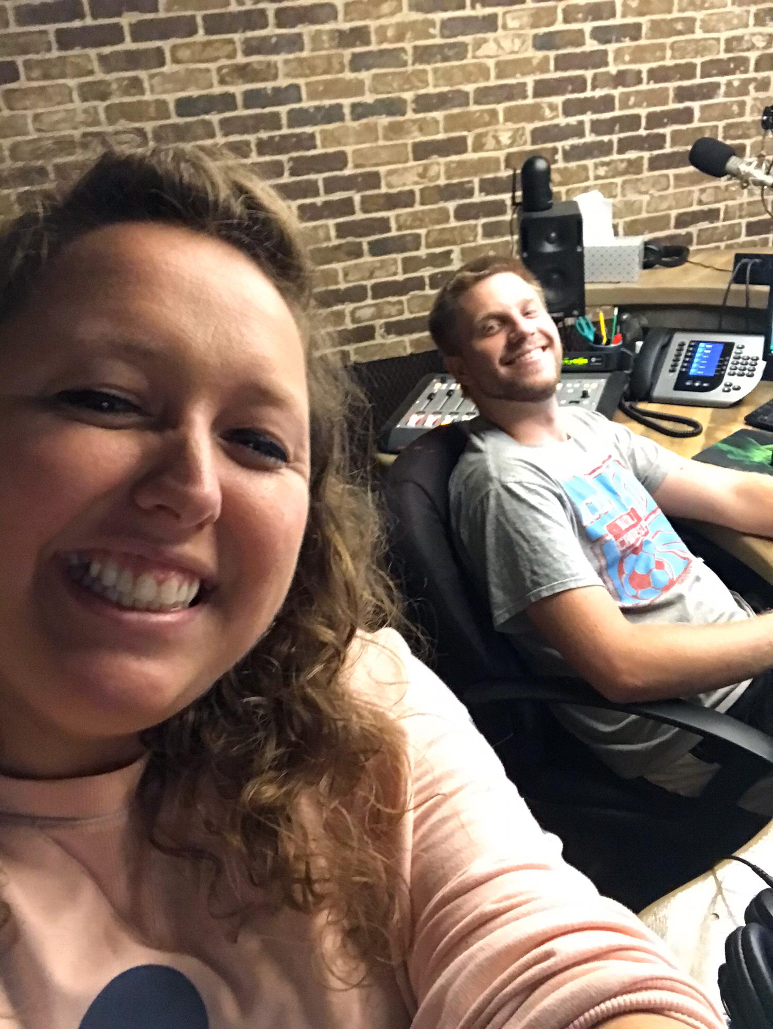 Watching Luke serve at KEY Radio
