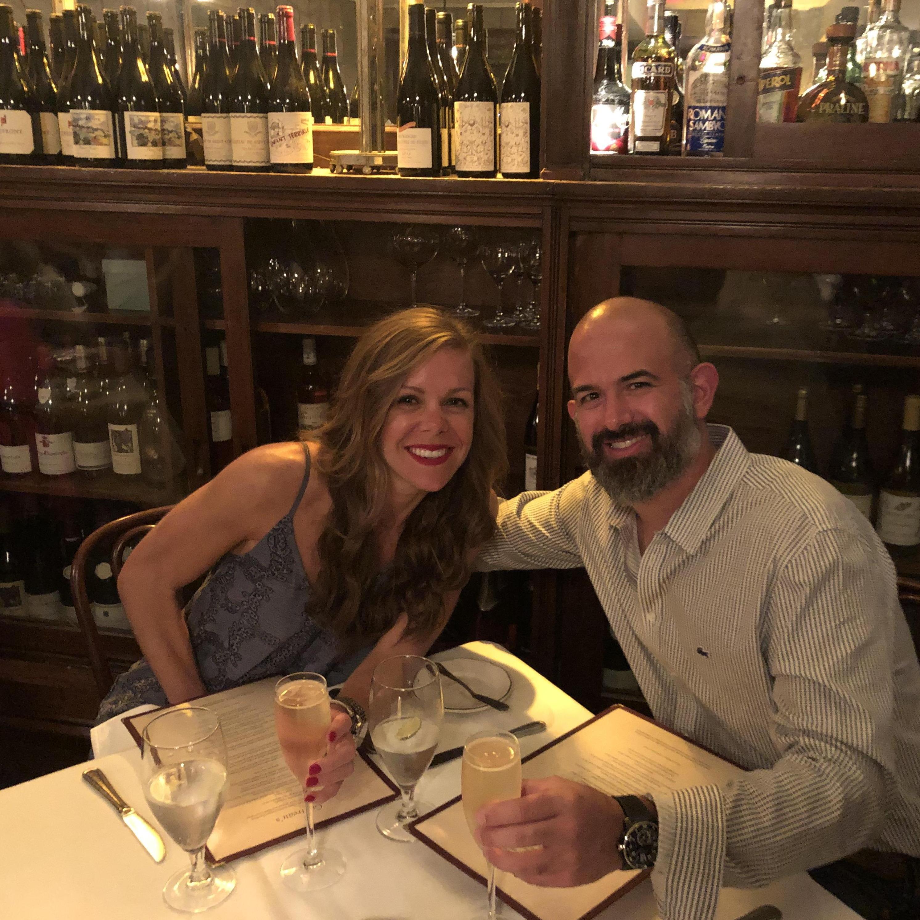 Gatreau's for dinner, of course Kris wanted to start with champagne