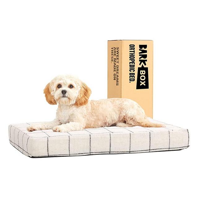 Barkbox Memory Foam Platform Dog Bed, Plush Mattress for Orthopedic Joint Relief, Machine Washable Cuddler with Removable Cover and Water-Resistant Lining, Includes Squeaker Toy