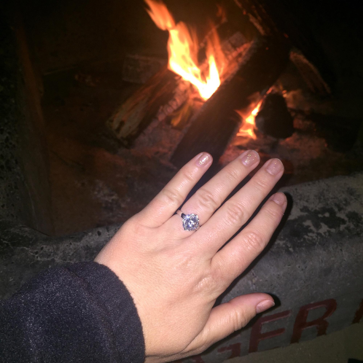 A bonfire for two, and Michelle said "I do"