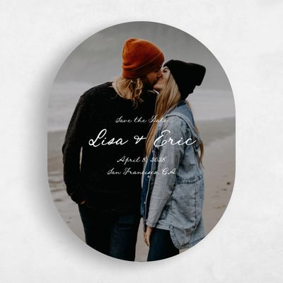 White Oval Wedding Save the Date - Jemima Photo