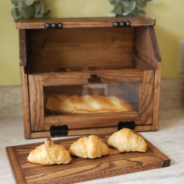 2 Story Bread Box, Counter Top, Bread Cabinet, Bread Display, Pastry, Breadbox, Vintage Farmhouse Style, Wood Wooden Container Cake Cupcake