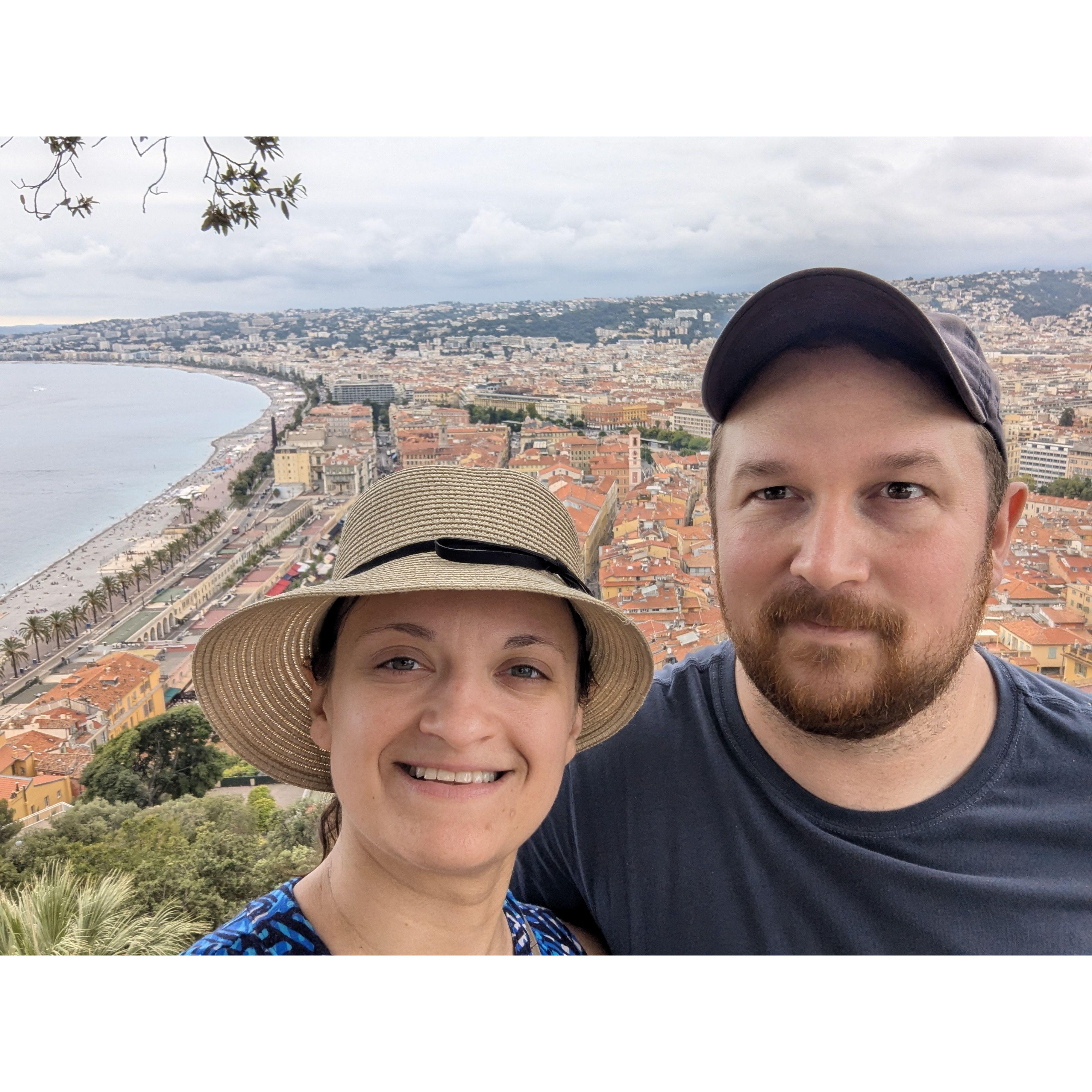 Taken from atop a castle overlooking Old Nice, France. Shortly after our first time having French cheese (we haven't been the same since).