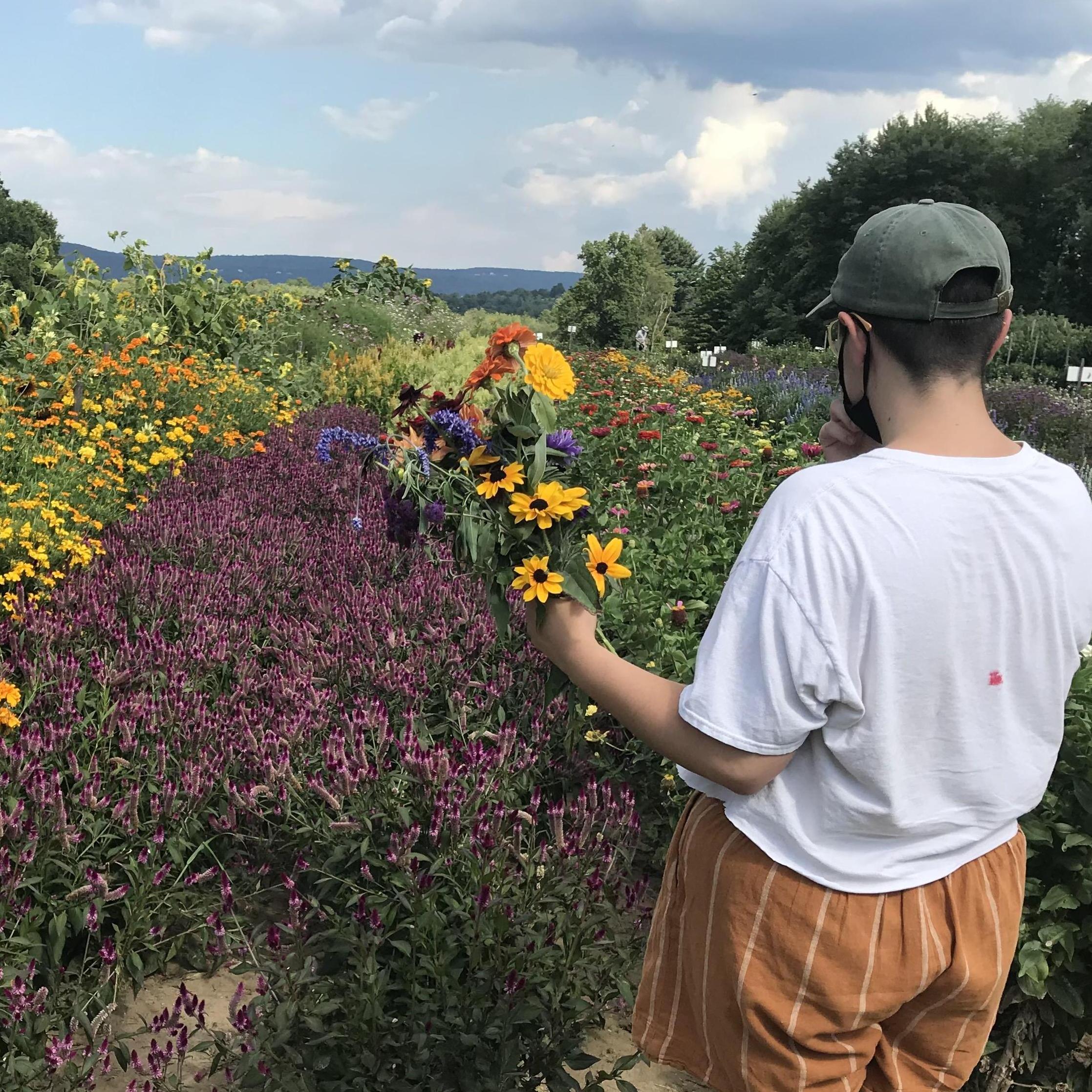 Visiting the you-pick garden at Hampshire College