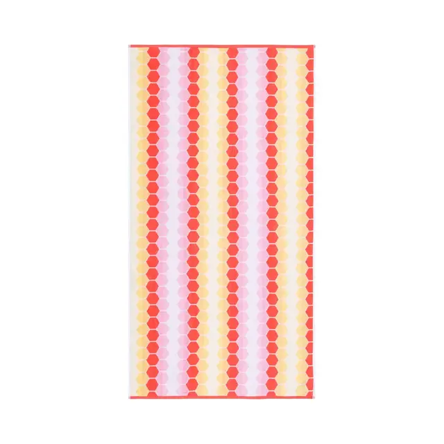 H for Happy™ Jacquard Beach Towel in Warm Hexagon