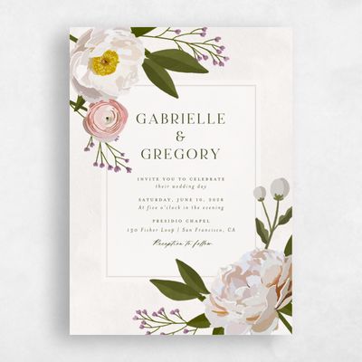 Light Oatmeal, Beige Wedding Invitation - Verano Portrait