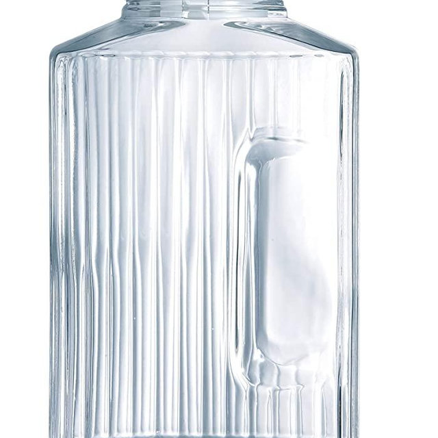 Luminarc Quadro 2-Liter Glass Pitcher with Lid, 67.5 Ounce, Clear/White