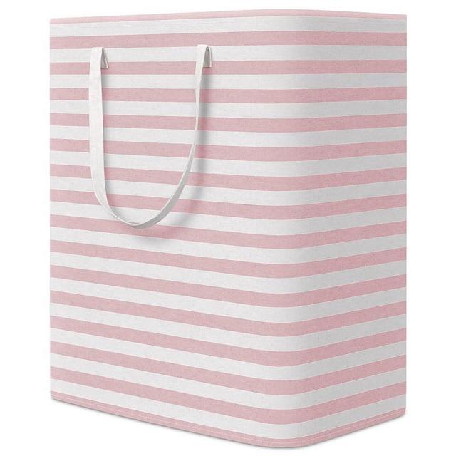 WISELIFE Laundry Hamper, 100L Large Collapsible Tall Laundry Basket with Handles, Water Resistant Freestanding Clothes Hamper, Storage Basket, Storage Bags for Clothes Toys, 24.4" (H),Pink