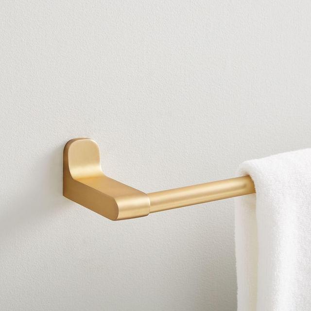 Mid-Century Bathroom Hardware, Antique Brass, Towel Bar 24"