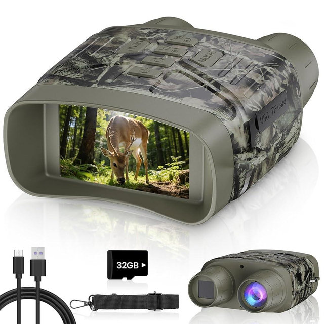 TELUHA Night Vision Goggles for Adults, 4K Night Vision Binoculars with 5000mAh Rechargeable Battery and 32GB TF Card for Hunting, Wildlife Observation and Security