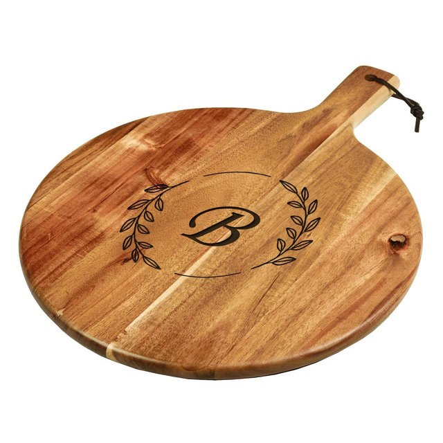 Picnic at Ascot Personalized Round Acacia Charcuterie Board
