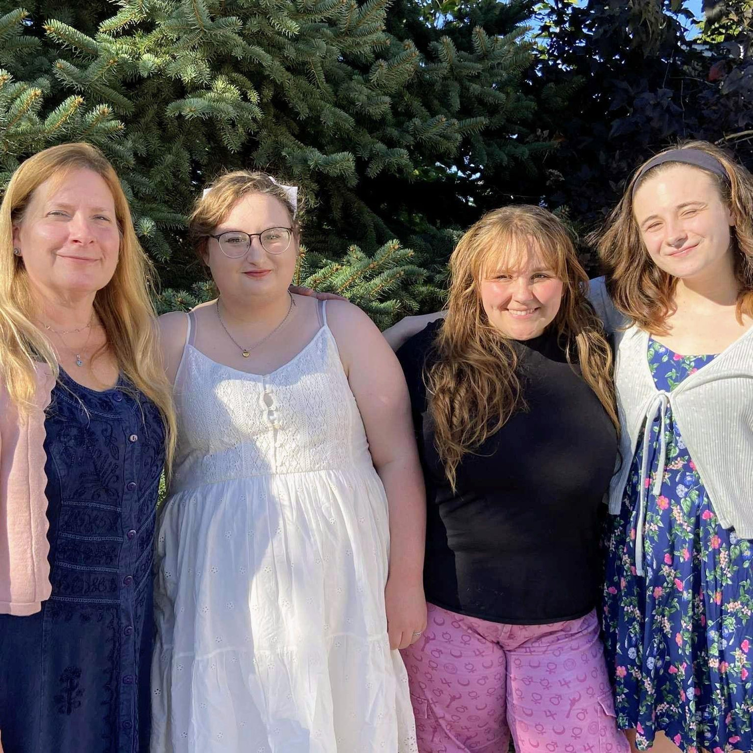 Engagement party photo with Camille (Mother of the bride), Miranda(Sister/personal attendant), and Mary (Sister/Bridesmaid)
