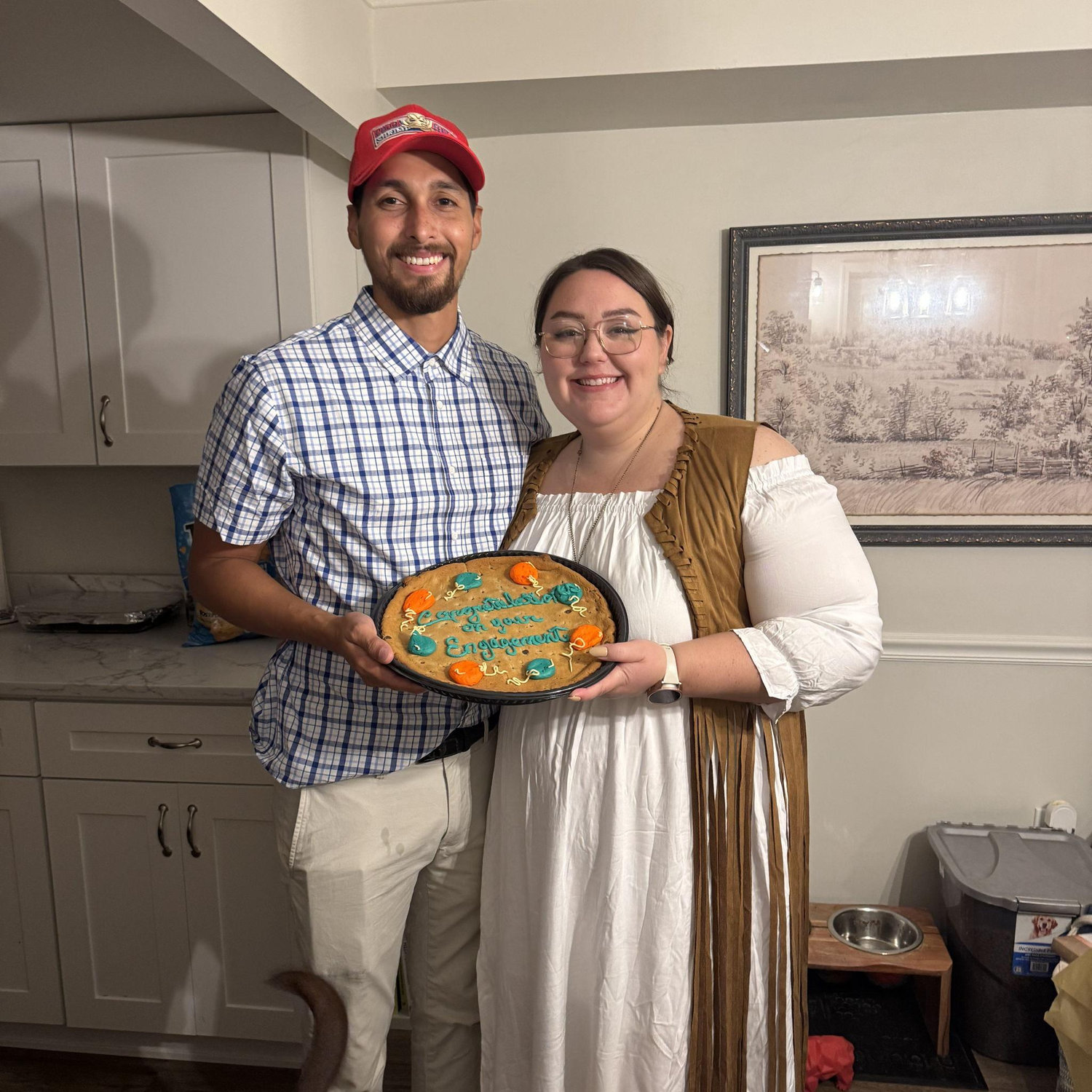 Our 3rd Halloween - Forrest Gump and Jenny. Not pictured: Rio as a Box of Chocolates