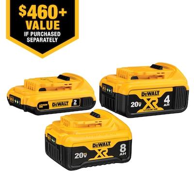 DEWALT V20 20-Volt 3-Pack 8 Amp-Hour; 4 Amp-Hour Lithium-ion Power Tool Battery
