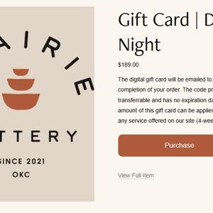 Date Night Gift Card — Prairie Pottery