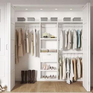 allen + roth Hartford 5-Feet to 8-Feet W x 6.33-Feet H White Ventilated Shelving Wood Closet System