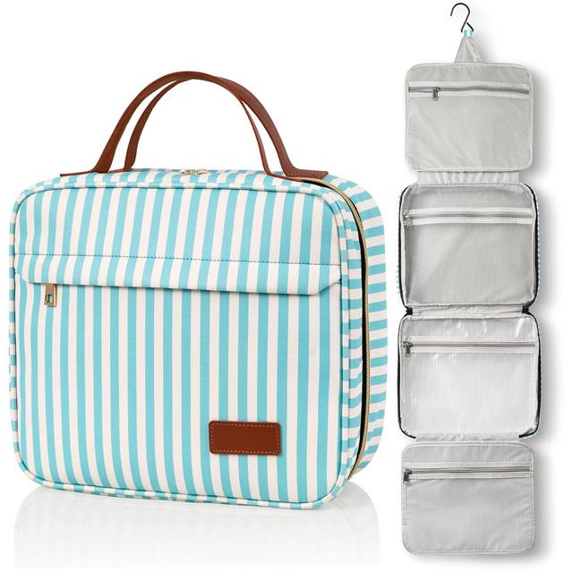 Toiletry Bag,WDLHQC Travel Hanging Makeup Bag ,Waterproof Large Cosmetic Make up Organizer for Travel Accessories Kit,Bathroom Shower,Gifts for Her/Women,Men (Blue)
