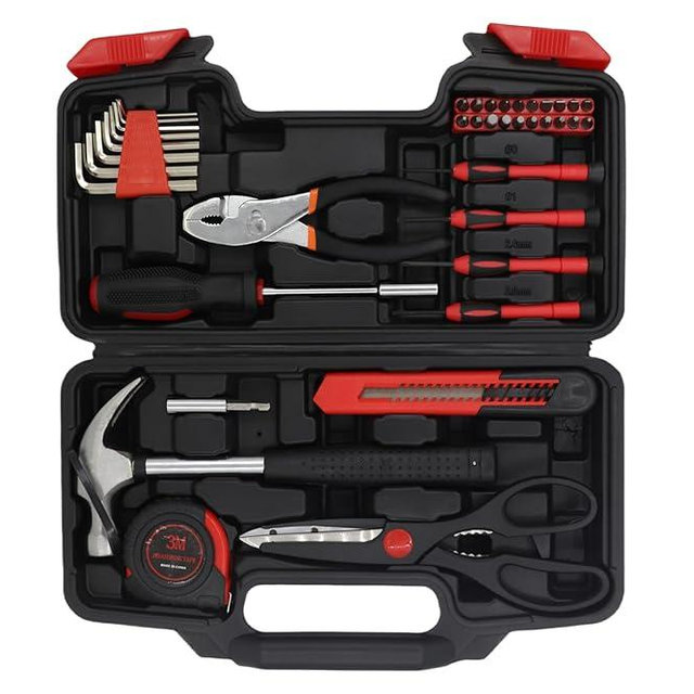Naxypnalic Basic Tool Kit for Home, Small Tool Set of 39, Mini Home Tool Kit with Tool Box, Starter Toolkit for Men Women, House Warming Gifts New Home, Dorm Home Essentials