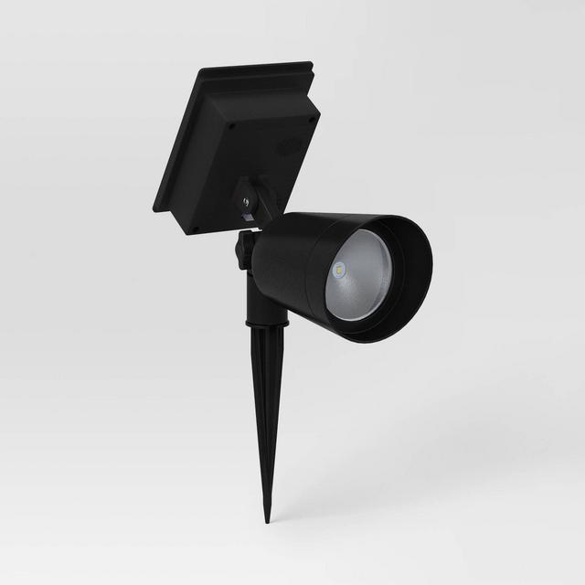 2pk Short Solar LED Outdoor Spotlights Matte Black - Threshold™