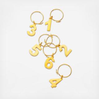 Belmont Numbered Wine Charms, Set of 6