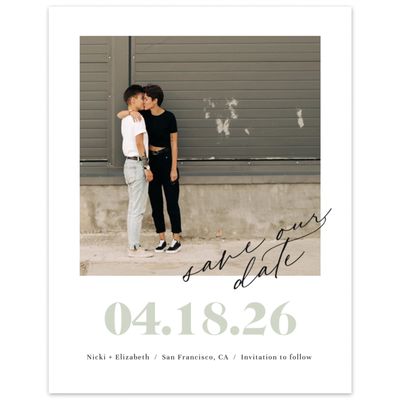 Green Modern Wedding Digital Save the Date - Temecula Photo