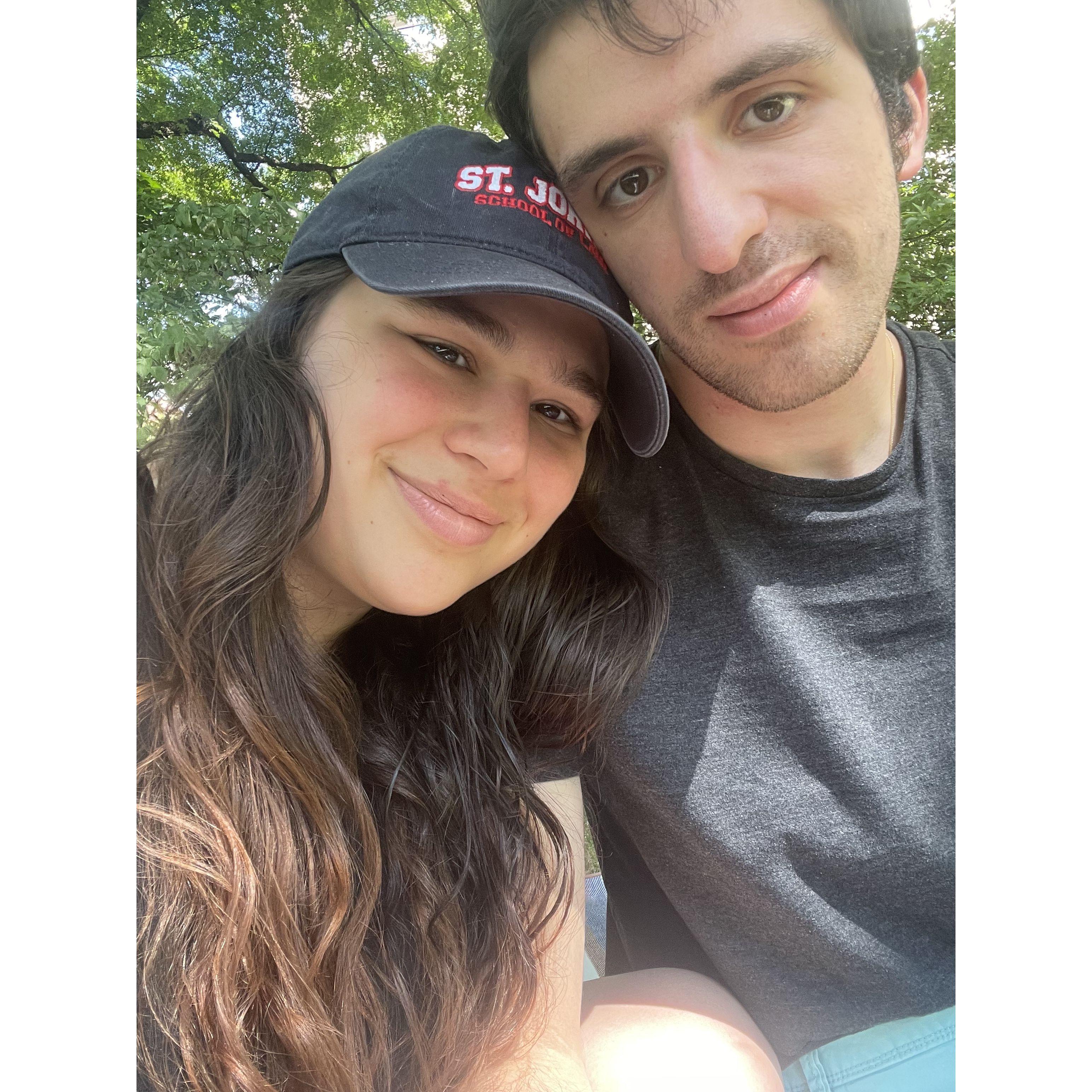 Study dates at Central Park were frequent while Steve studied for the bar.