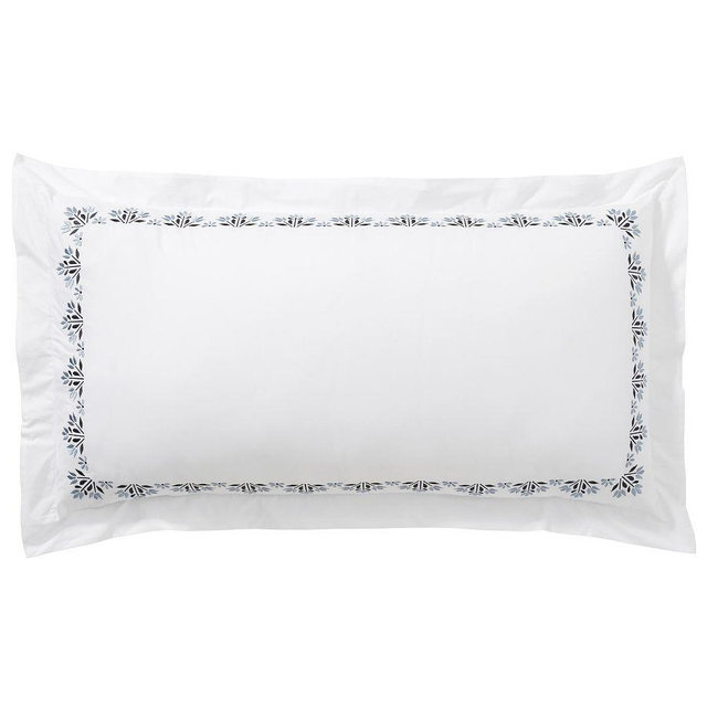 Blossom Embroidered Organic Percale Sham, Cool Multi, King