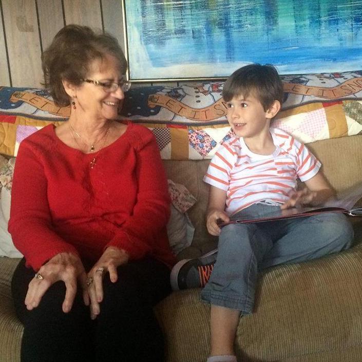 Camden loves Grandma Patty! Christmas 2015