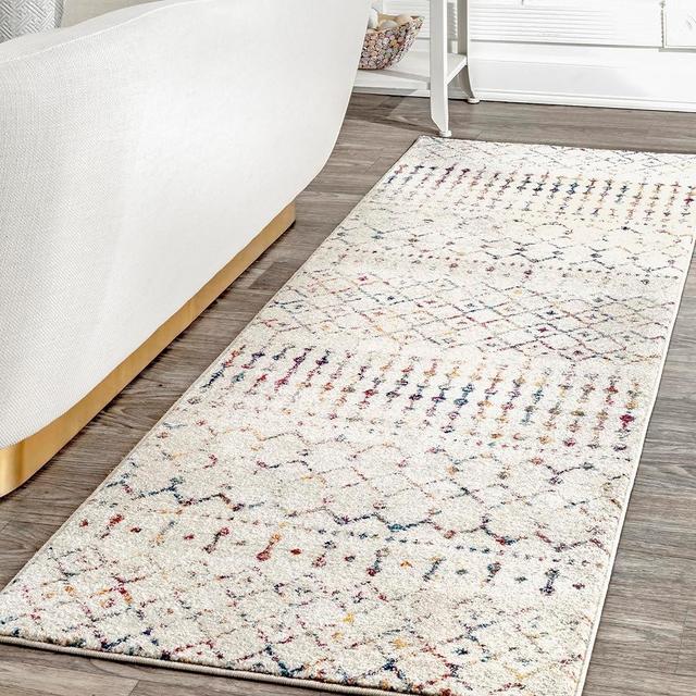 nuLOOM 2x6 Moroccan Blythe Area Rug, Light Multicolor, Faded Bohemian Design, Stain Resistant, For Bedroom, Dining Room, Living Room, Hallway, Office, Kitchen, Entryway