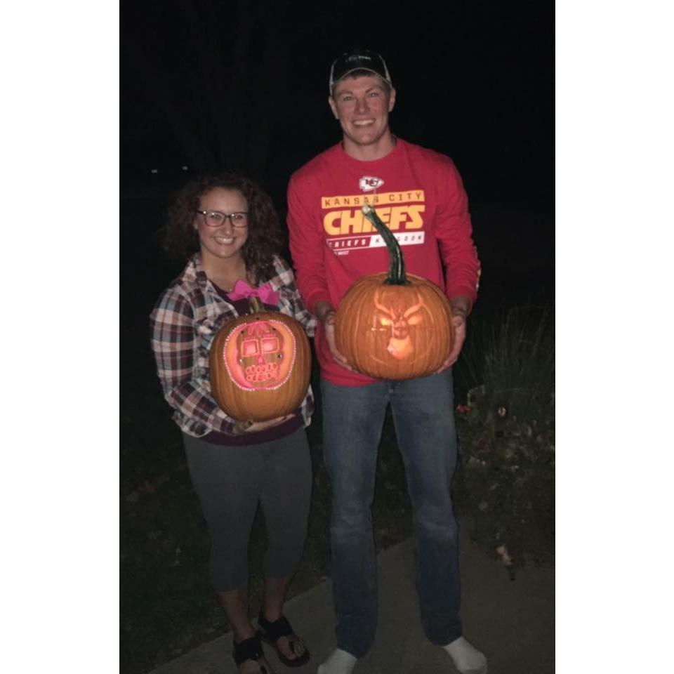 1st Halloween pumpkin carvings 2016