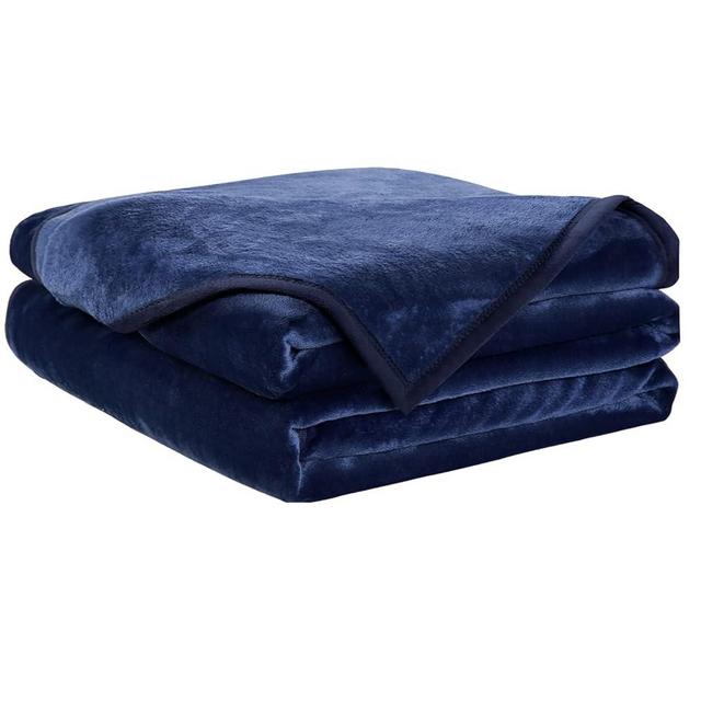 Soft Blanket Warm Fuzzy Microplush Lightweight Thermal Fleece Blankets for Couch Bed Sofa California King,102X108Inch, Dark Blue