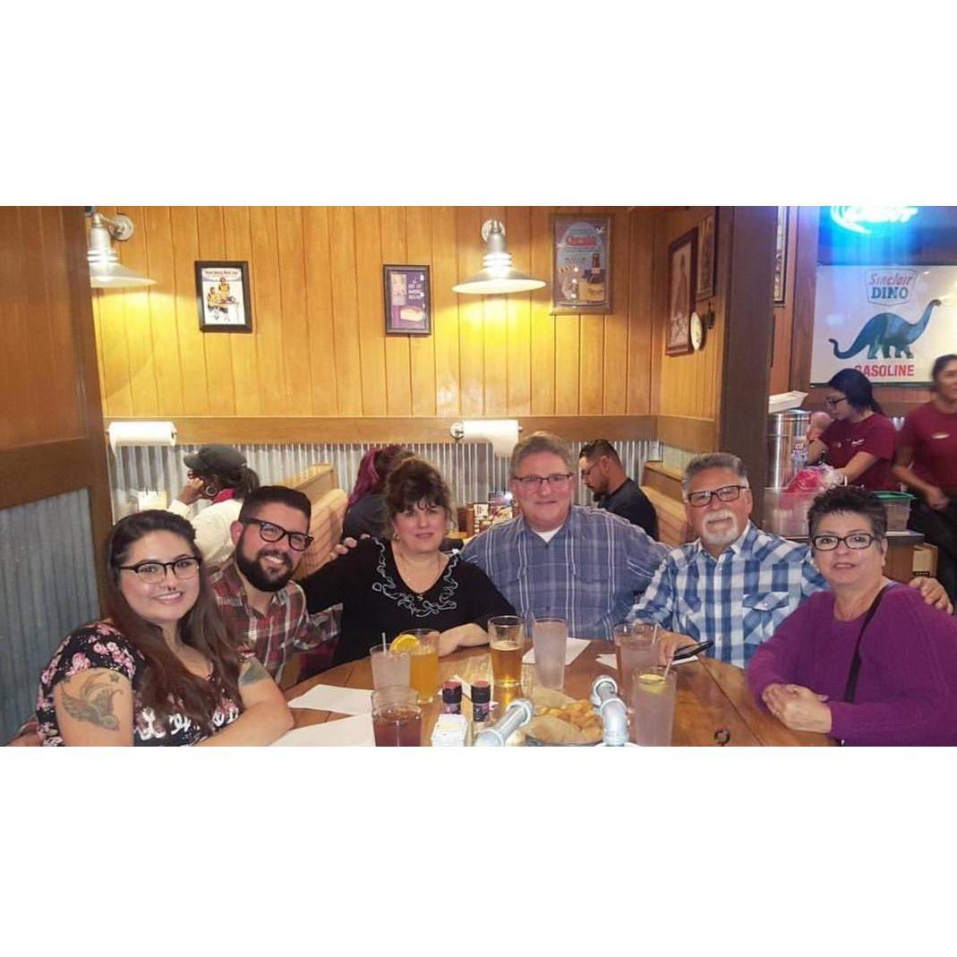 Our parents meeting at Famous Dave's BBQ.