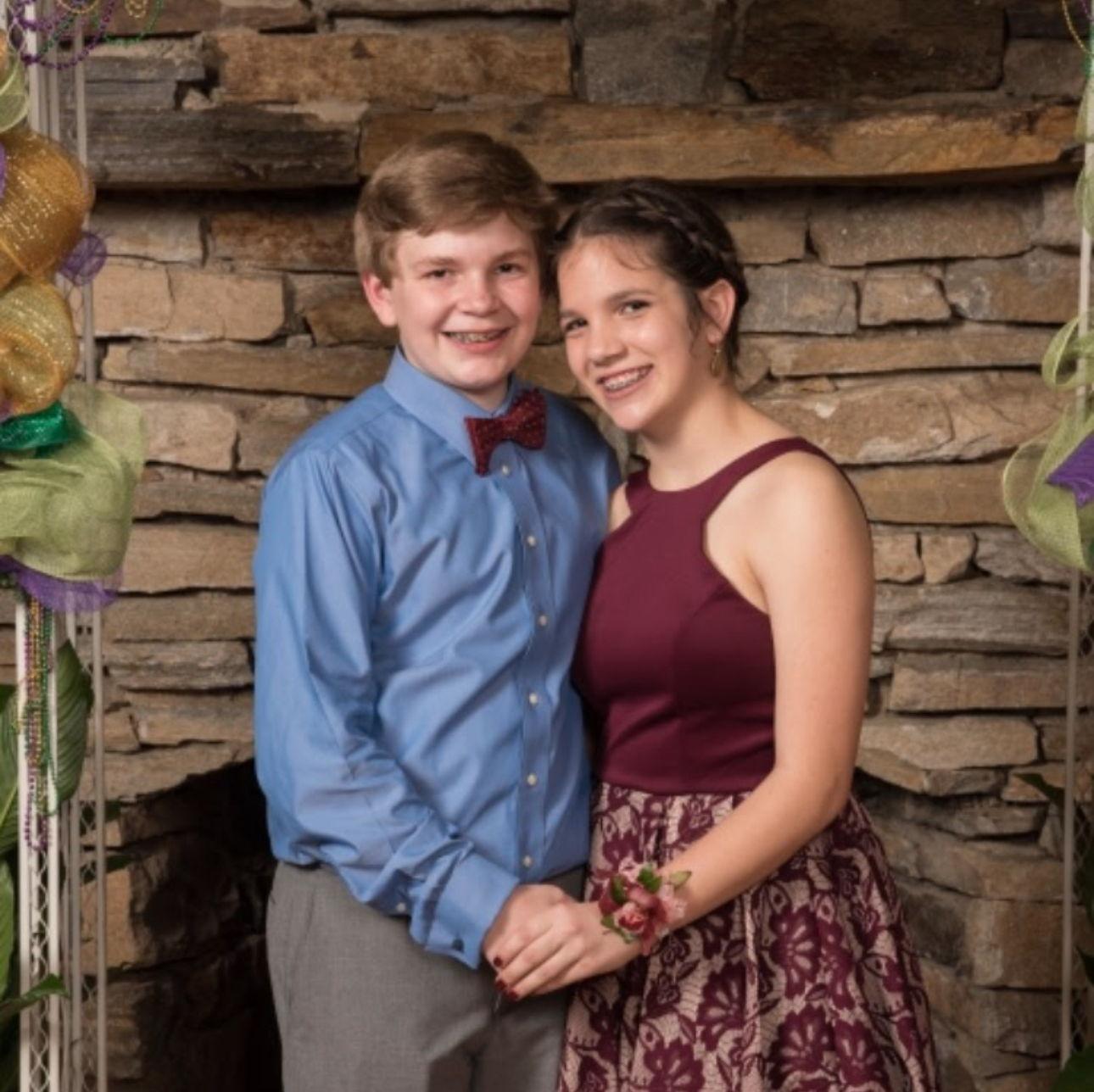 This was their first dance together in eighth grade; however, they weren't even dating yet. They just knew they wanted to go with each other.